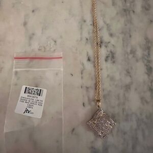 EMULOUS(TM) 1.00CTW DIAMOND 14K YELLOW GOLD OVER BRASS PENDANT WITH CHAIN